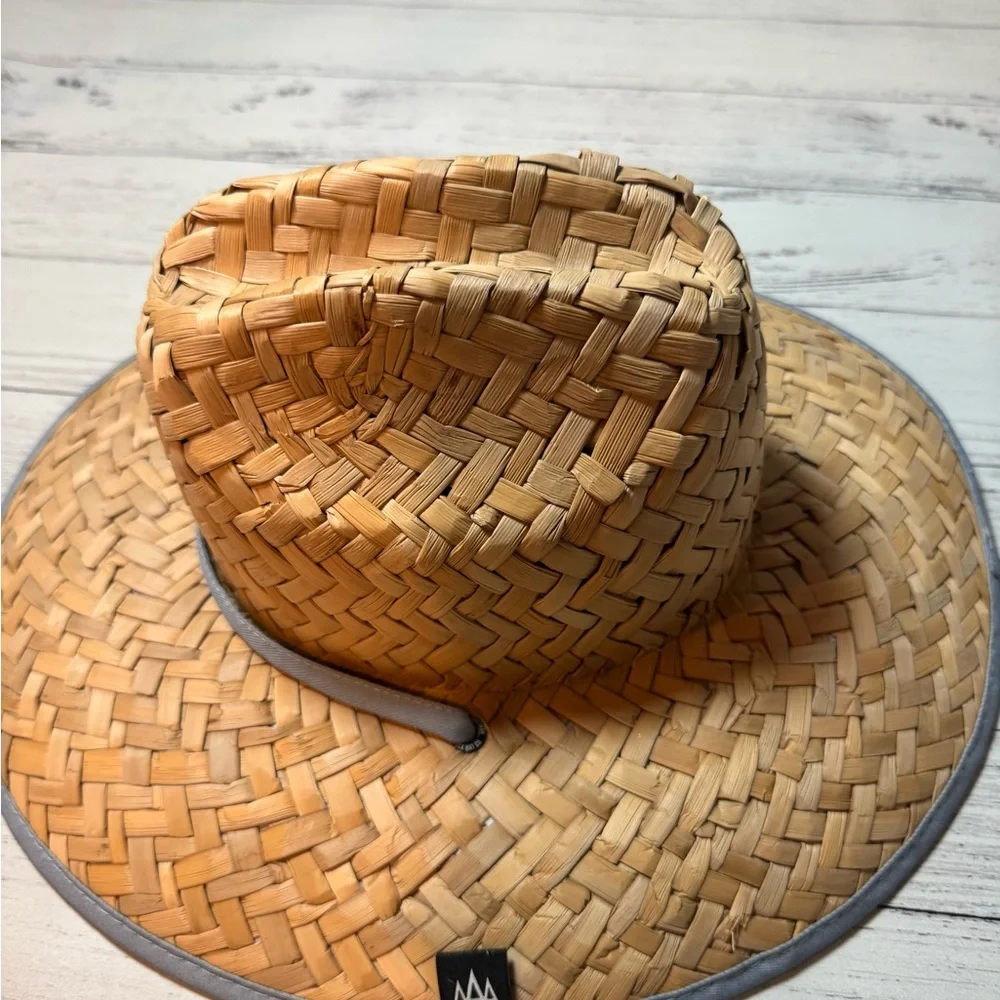 Kids' Woven Straw Hat with Gray Trim - Picture 6 of 12